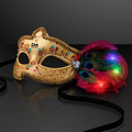 Mardi Gras Masks with LED Light Up Feathers - 5 Day